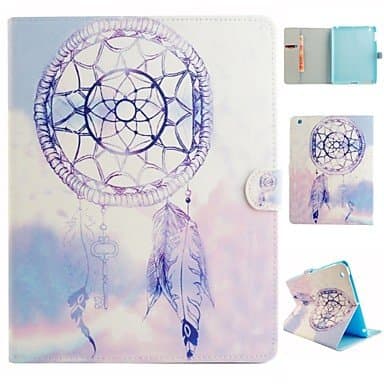Purple Wind Chimes Coloured Drawing or Pattern PU Leather Folio Case Tablet Holster for iPad Air 2 ( Compatible Models : IPad mini 1/2/3 )