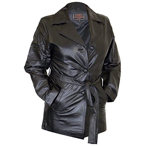 Ladies Lucky Leather 248 Cowhide Leather Coat with 3 Button Closure and Belt - 2X-Large