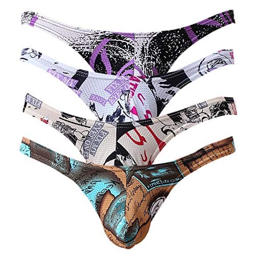 Men's Breathable Mesh T Back Thong Underwear Sexy G-String Bulge Pouch Thongs