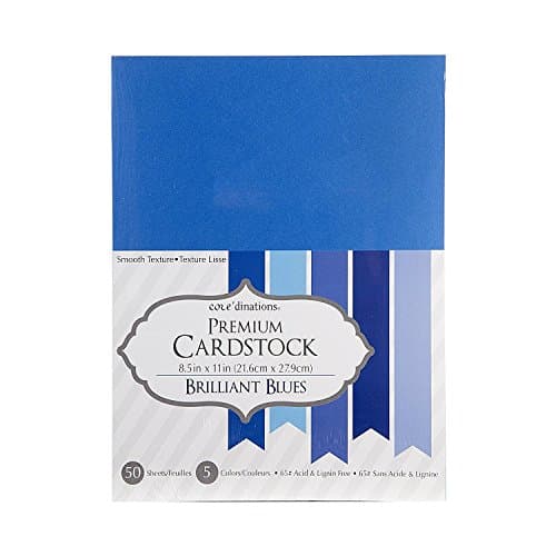 Darice Core'dinations Value Pack Cardstock (50 Pack), 8.5 by 11", Brilliant Blue (6 packs)