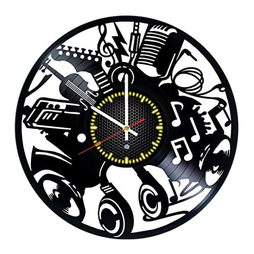 Musical Instruments Vinyl Record Wall Clock - Gift idea for music fans