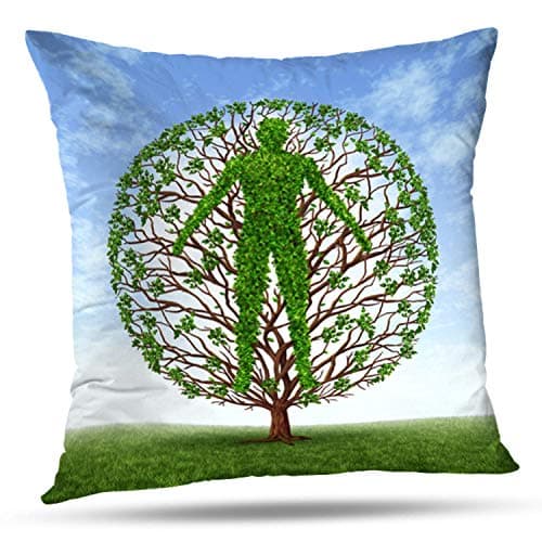 KJONG Human Growth and Development and Development Medical Symbol Square Decorative Pillow Case 20 x 20inch Zippered Pillow Cover for Bedroom Living Room(Two Sides Print)