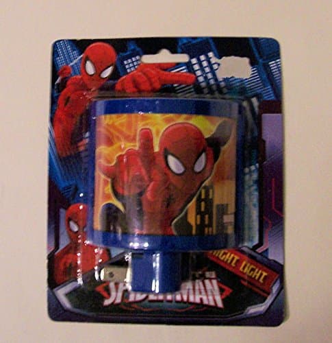 "ABC Products" - Incredible - Spider-Man - Wall Plug-in - Incandescent Night Light - With OFF and ON Switch (Curved Shaped Shield - Accented in Blue)