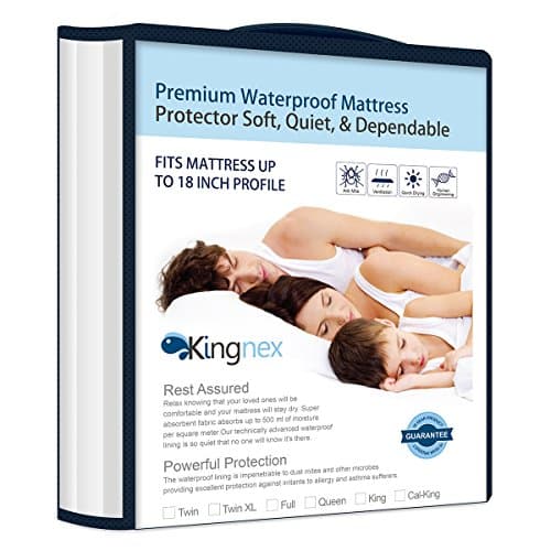 Full Size Kingnex Mattress Protector Soft Breathable Blocks Dust Mites Waterproof Matttress Cover - 10 Year Warranty