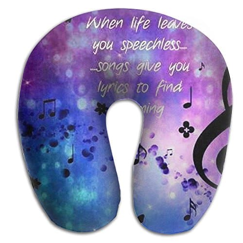 Musical Note Music Unscented Neck Pillow Massager Memory Foam U-SHAPE For Auto Women