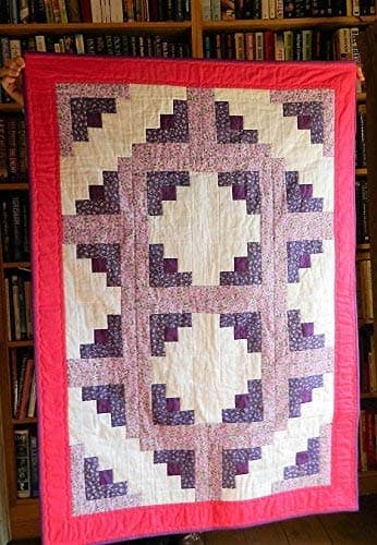 Patchwork Quilt, Quilted Blanket, Lilac Fabric, Sofa Throw, Purple Quilts,