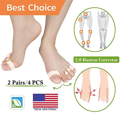 Orthopedic Bunion Corrector 2.0 and Bunion Relief Protectors, Soft Gel Toe Separators Stretchers for Relaxing Toes, Hammer Toe and More, for Women and Men(2 Pairs)