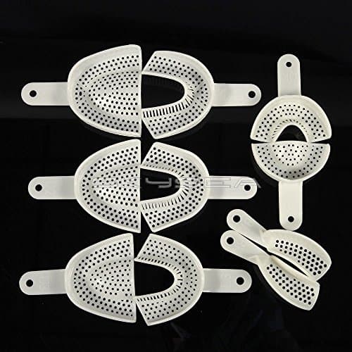 10pcs Dental Impression Tray Plastic Denture Model Materials Equipment 5 size