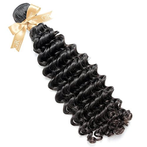 GoldRose Beauty Grade 7A Brazilian Virgin Deep Wave 1 Bundle 22 Inches Natural Black Color