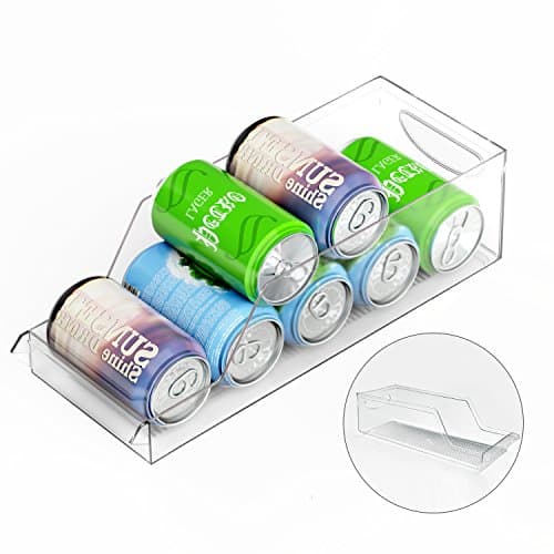 Refrigerator Storage Container, Alanda Freezer Pantry Storage Bins and Fridge Can Organizers Kitchen Pantry Cabinet for Food Soda Beer Can Soft Drinks (Transparent)