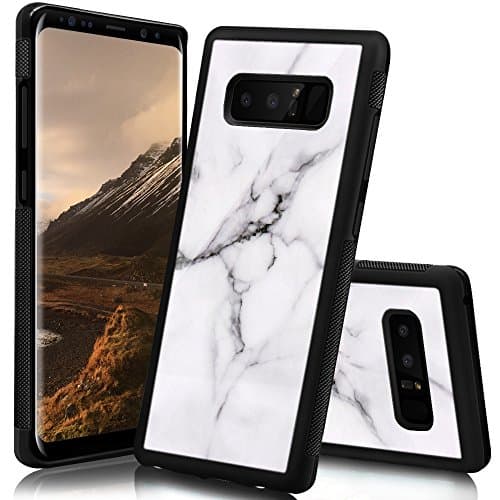 Ademen Samsung Galaxy Note 8 Case, White Marble Design Hard PC Soft Silicone Protective Durable Shockproof Case For Samsung Galaxy Note8