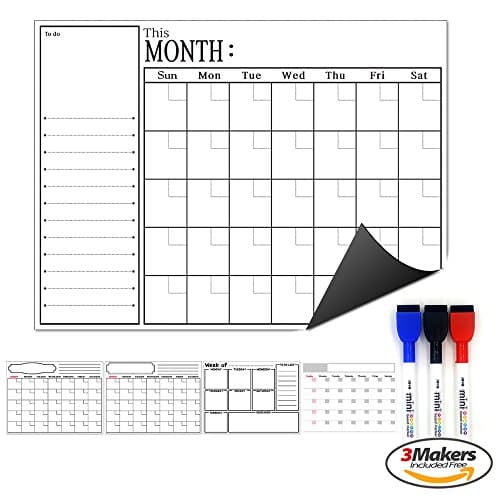 TheJD Monthly Planner Refrigerator Calendar for Kitchen Fridge |17 x 12 inch whiteboard_No.003
