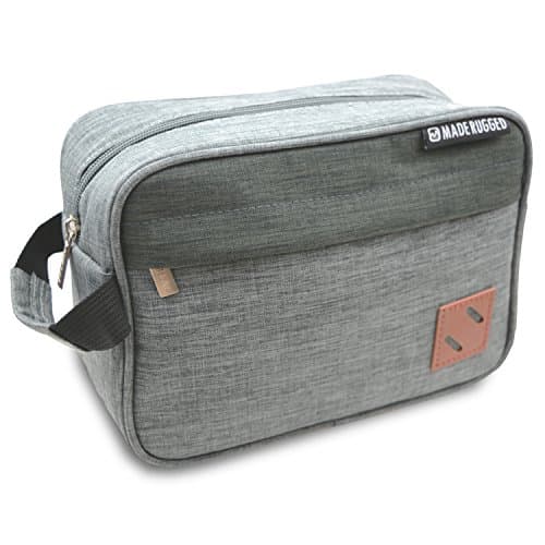 MADE RUGGED Toiletry Bag For Men, Work & Travel, Bathroom Wash Bag Tote (Two-Toned Grey)
