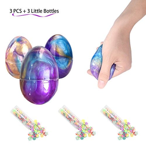 Egg Slime, Soft Galaxy Slime Fluffy Slime Putty Slime with Fruit Pack Scented Stress Relief Toy Sludge Toys for Kids and Adults