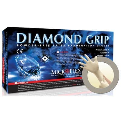 Diamond Grip Latex Glove (100 Count) Size: Large