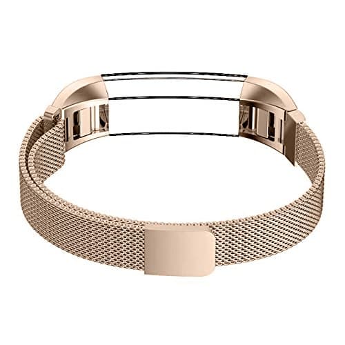 Fitbit Alta & Alta HR Bands (5.5" - 8.7"), Tecson Stainless Steel Milanese Loop Replacement Bracelet Strap with Unique Magnet Lock for Fitbit Alta HR & Fitbit Alta, Champagne Gold
