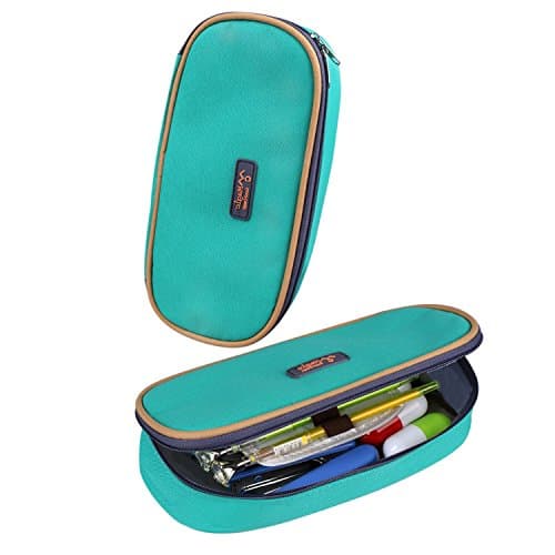 Big Capacity Pencil Case Pen Bag Makeup Pouch Multifunctional Students Stationery Organizer Pouch(Green/Yellow)