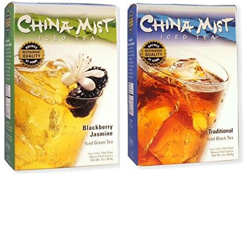 China Mist Tea 2-Pack Bundle - Blackberry Jasmine Iced Green Tea & Traditional Black Iced Tea