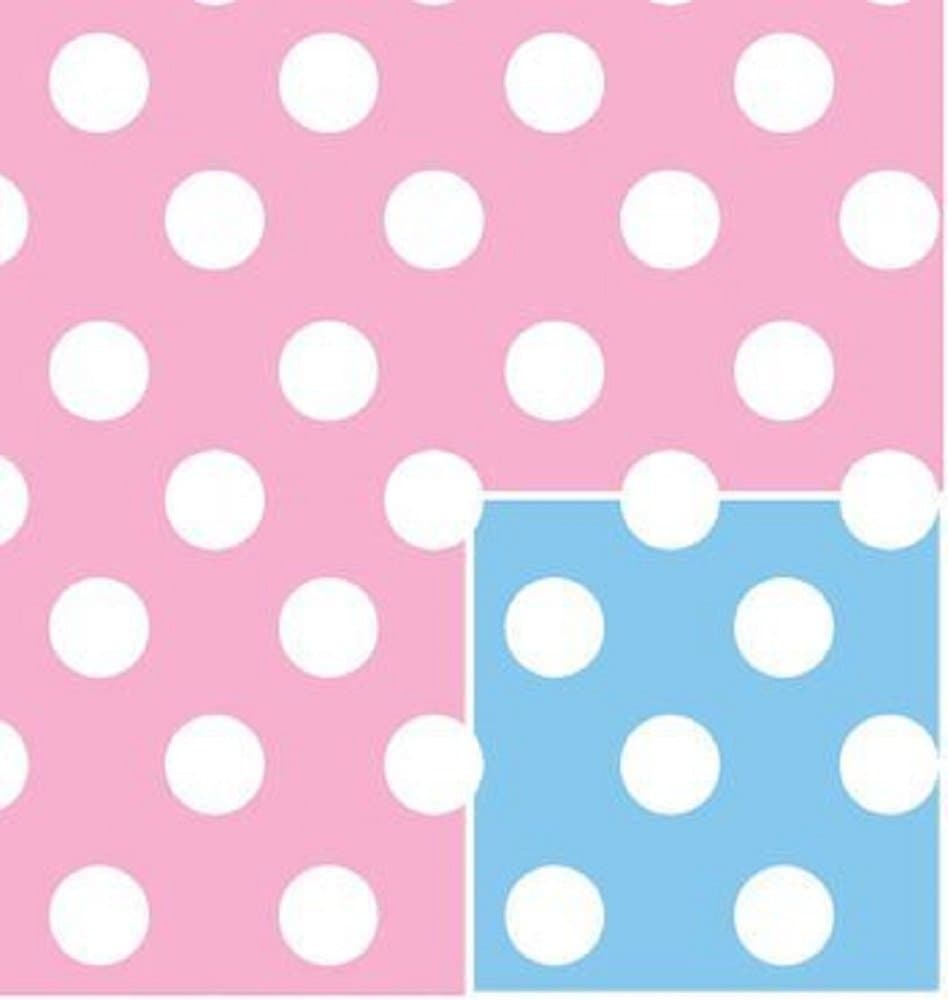 Baby Polka Dot Reversible Gift Wrap Flat Sheet - 24" x 6'