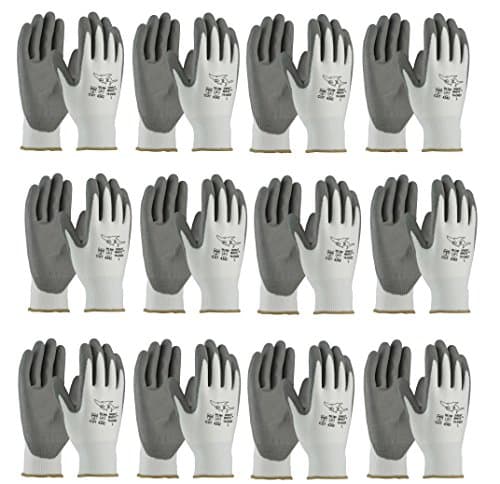 PIP 16-D622 G-Tek PolyKor Seamless Knit PolyKor Blended Gloves - Polyurethane Coated Smooth Grip on Palm & Fingers (Dozen) (Small)