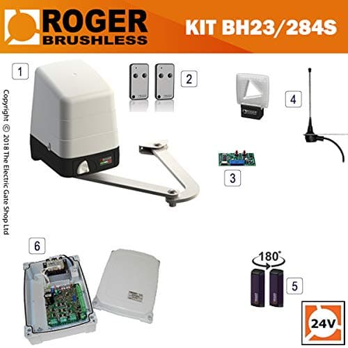 Electric Gate Motor Swing Single Kit - Brushless BH23/284 Automatic Gate Kit Designed for Wrought Iron, Metal or Wooden Gates