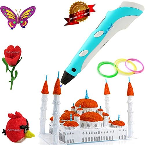3D Printing Pen Doodle Printer Pen with LCD Screen for Doodling, Art & Craft Making, 3D Modeling + FREE 3 Packs of ABS Filament Colors Total. Compatible with PLA/ABS