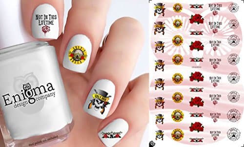 Guns n' Roses (Clear Water-Slide Nail Decals)
