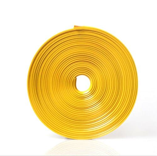 Yellow Car Wheel Hub Rim Edge Protector Ring Tire Guard Tape Sticker Line Rubber Strip