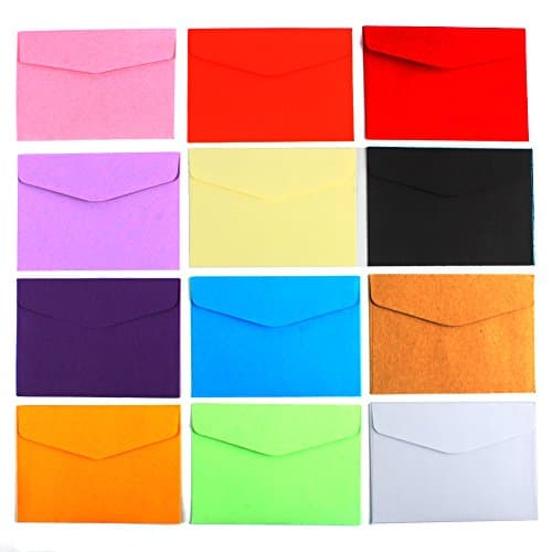 Dragang Envelopes Mini colored Small Gift Cards 4.5 x 3.2 in Rainbow Blank Post Cards For Birthday Party Wedding pack of 56