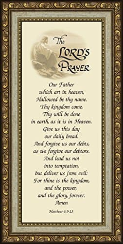 The Lord’s Prayer from the Sermon on the Mount Christian Scripture Framed Ideal Gift for personal victory communicating our feelings to God.
