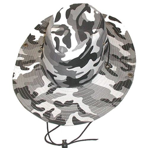 Camo Two-Way Boonie Hat ~ Safari Aussie Outback Cap ~ Grey