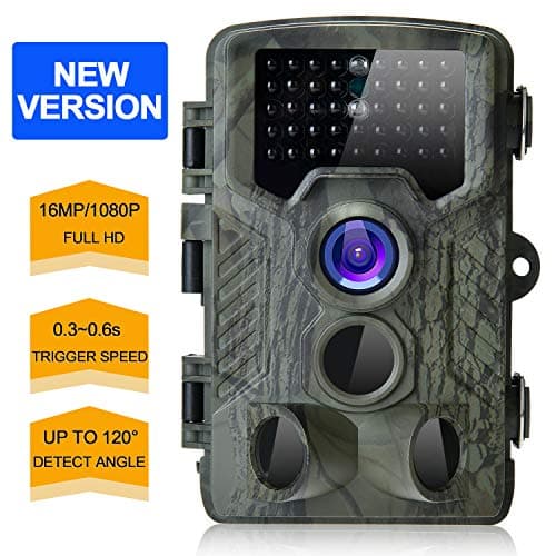 SOVACAM 【New Version】 Trail Camera 16MP 1080P FHD Game&Hunting Camera 120° Detection Area Night Vision Motion Activated up to 65ft with 42 Pcs Low-Glow IR LEDs IP65 Waterproof for Wildlife Monitoring