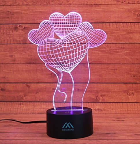 Love balloon 3D Night Light 7 Color LED Touch Table Desk Lamps Energy saving Animal Lights Fashion Creative Home Decoration Lover Gift