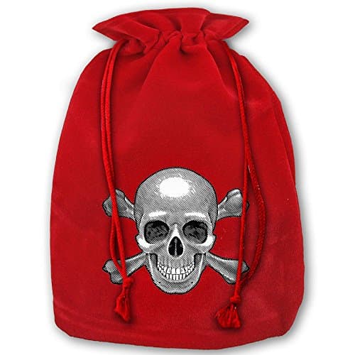 Extra Large Skull Of A Brave Man Santa Bag With Drawstring Tie Closure | Santa Sack For Christmas Presents Stocking Stuffers & Holiday Gifts