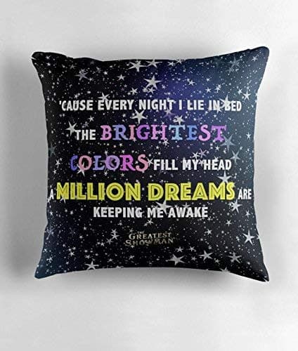The Greatest Showman A Million Dreams Black Square Decorative Throw Pillow Case Cushion Cover 18 X 18 Inch