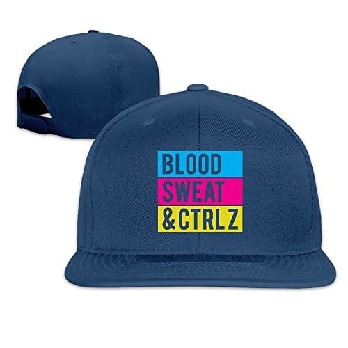 Hierod Blood, Sweat Face Adjustable Flat Along Baseball Cap