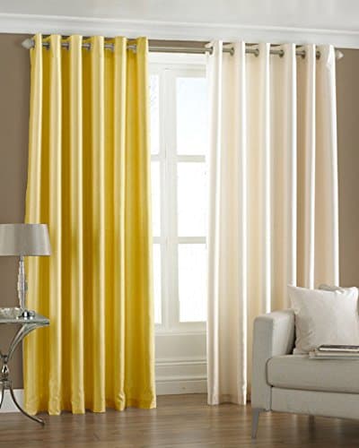 Homefab India Royal 2 Piece Eyelet Polyester Window Curtains - 5ft, Multicolour