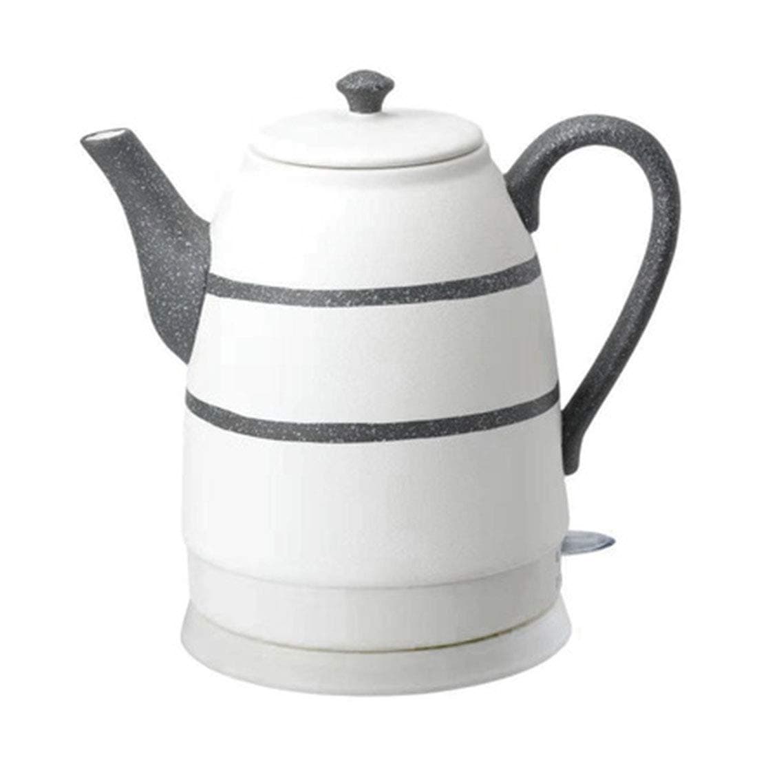 SONGYANG Electric Kettle Electric Ceramic White Kettle Teapot-Retro Automatic Power Off Quiet Fast Boiling for Coffee, Tea,Soup 1.6L 1500W,Black