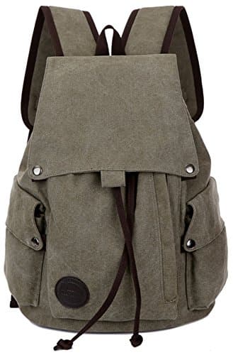 Canvas Backpack College Backpack School Laptop Bag Tote Bag Green Bagtrip 1287