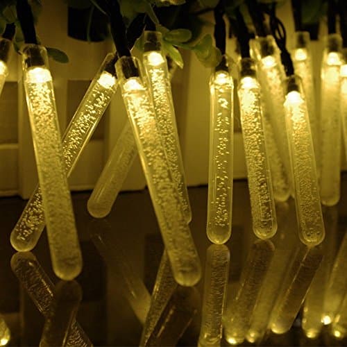LED SopoTek 16ft/4.8M 20leds Ice Piton Shape Fairy Lights Solar Powered Thanksgiving Christmas Xmas Party Festival Lights Decorations Waterproof LED String Eco-Friendly Enegy Saving Light Kit For Outdoor Garden Home(20LED Warm white)