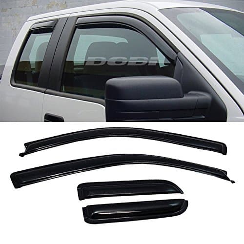 AutoCat 4p Sun/Rain Guard Vent Shade Window Visor For 04-08 F150 Super/Extended Cab