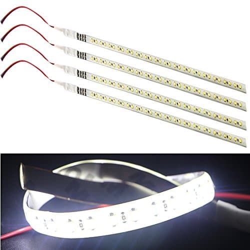 EverBrightt 4-Pack White 30CM 1210 32SMD Auto Car Knight Rider Flexible Waterproof LED Strip Light For Car Interior & Exterior Decoration DC 12V