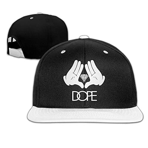 Kualday Kid's Dope Hand Diamond Hats Caps White