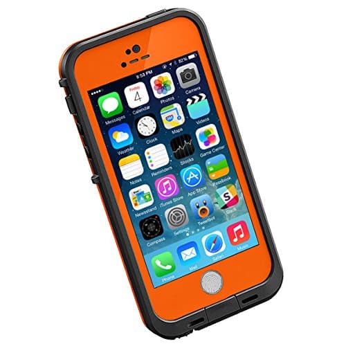 HESGI New Waterproof Dirtproof Snowproof Protection Case Cover for Apple Iphone 5S With Fingerprint Scanner Orange