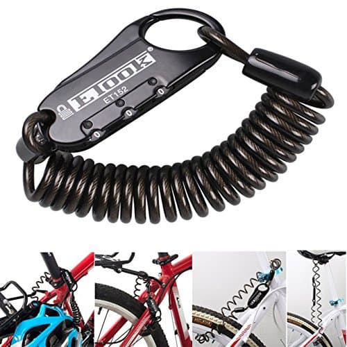 Bestfire ET-152 Mini Portable Anti-theft Resettable 3 Digit Bike Bicycle Cycling Spring Combination Cable Lock Senior Travel Luggage Locks Helmet Lock