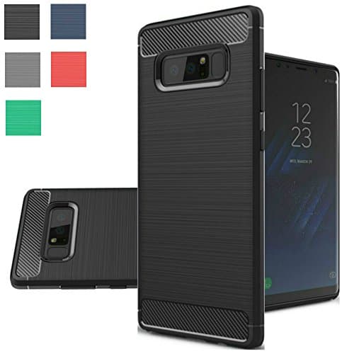 Galaxy Note 8 Case, Rnicy Slim Anti-fingerprint Rubber Soft TPU Flexible Brushed Texture Protective Cover Case For Samsung Galaxy Note 8 2017 (Black)