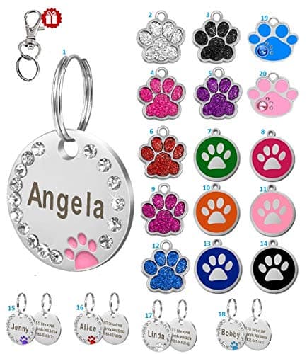 Custom Dog Tag Engraved Pet Dog Collar Accessories Personalized Cat Puppy ID Tag Stainless Steel Paw Name Tags Pendant Anti-Lost
