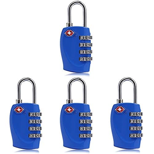 Newtion Warehouse 4 Digit Combination TSA Lock - TSA Lock For Luggage Best TSA Approved Lock For Travel Safety and Security-4 Pack -6 Color -Blue