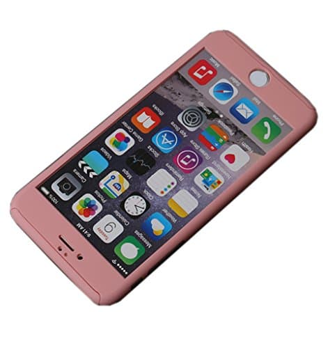 Iphone 7 plus Case, Iphone 7s plus Case, OOKOO Ultra Thin Full Body Coverage Protection Hard Slim Iphone 7 plus Case with Tempered Glass Screen Protector for Apple Iphone 7 plus 5.5"- Pink