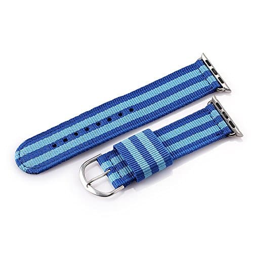 Apple Watch Band, Torntisc Nylon Canvas Replacement Sport Band Strap Bands Replacement Bracelet for 38mm Apple Watch iWatch (Blue)